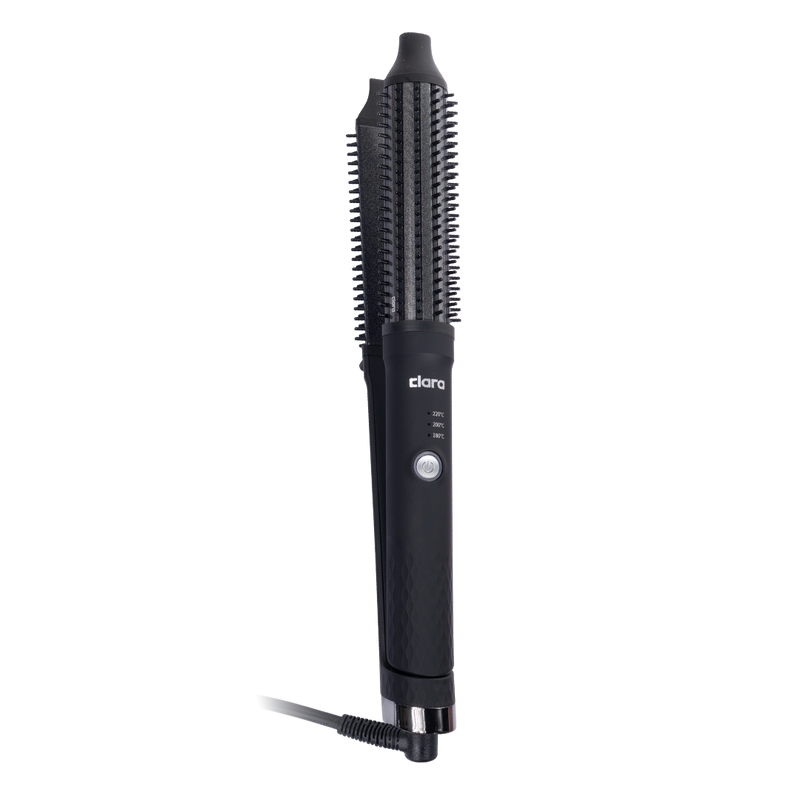 Clara Dual Slime Brush Hair Straightener and Styling Brush Black, 3 Temperature Settings
