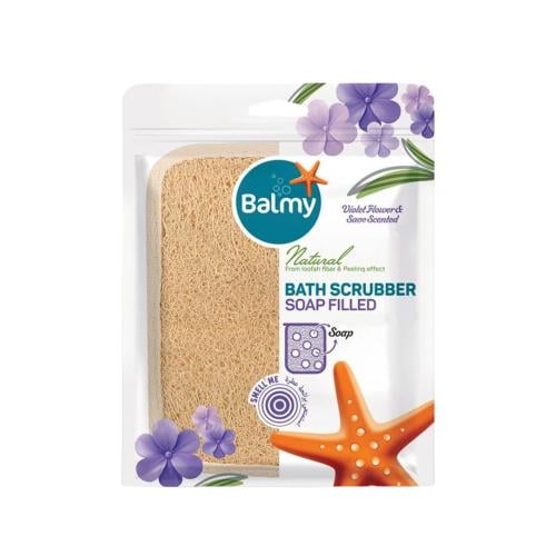 Balmi Natural Soap Bath Loofah Built-In Soap Body Cleansing Exfoliating Sponge 72g