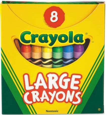 Crayola Large Crayons Tuck Box Assorted Classic Colors 8 Count