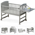 TEKNUM 7-in-1 Convertible Bedside Crib and Toddler Bed, Grey, 0-12 Years