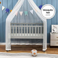 TEKNUM 7-in-1 Convertible Bedside Crib and Toddler Bed, Grey, 0-12 Years