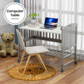 TEKNUM 7-in-1 Convertible Bedside Crib and Toddler Bed, Grey, 0-12 Years