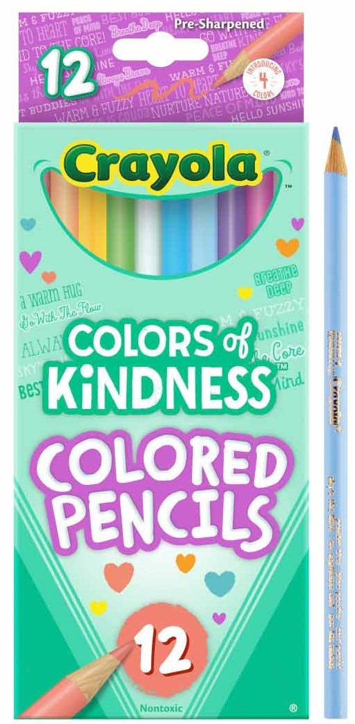 Crayola Colors of Kindness Colored Pencils Pre-Sharpened Special-Edition Colors 12 Count