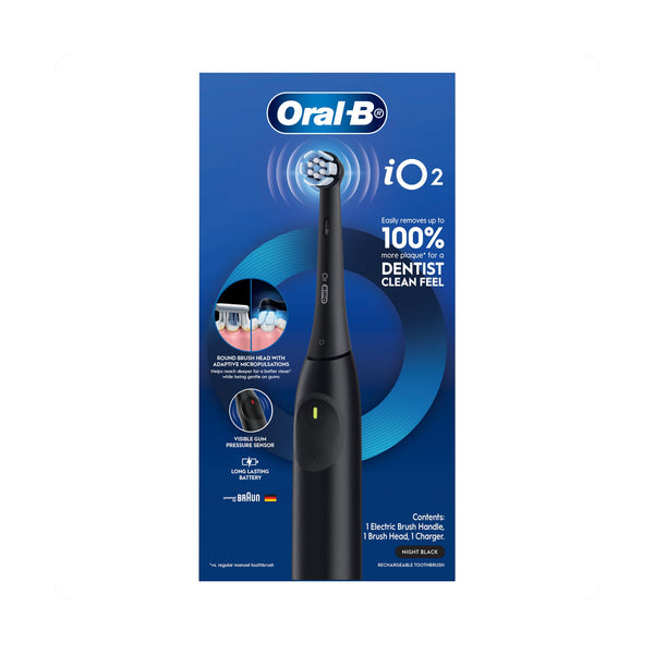 Oral-B iO2 Electric Toothbrush Smart Pressure Sensor Night Black