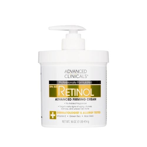 Advanced Clinicals Retinol Firming Cream Green Tea Aloe Chamomile 454g