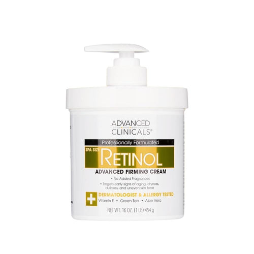 Advanced Clinicals Retinol Firming Cream Green Tea Aloe Chamomile 454g