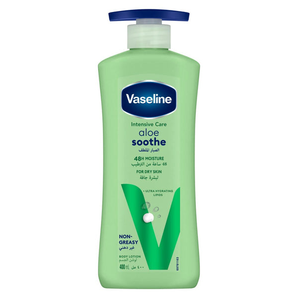 Vaseline Intensive Care Aloe Soothe Body Lotion, Fast-Absorbing Moisturizer, 400ml