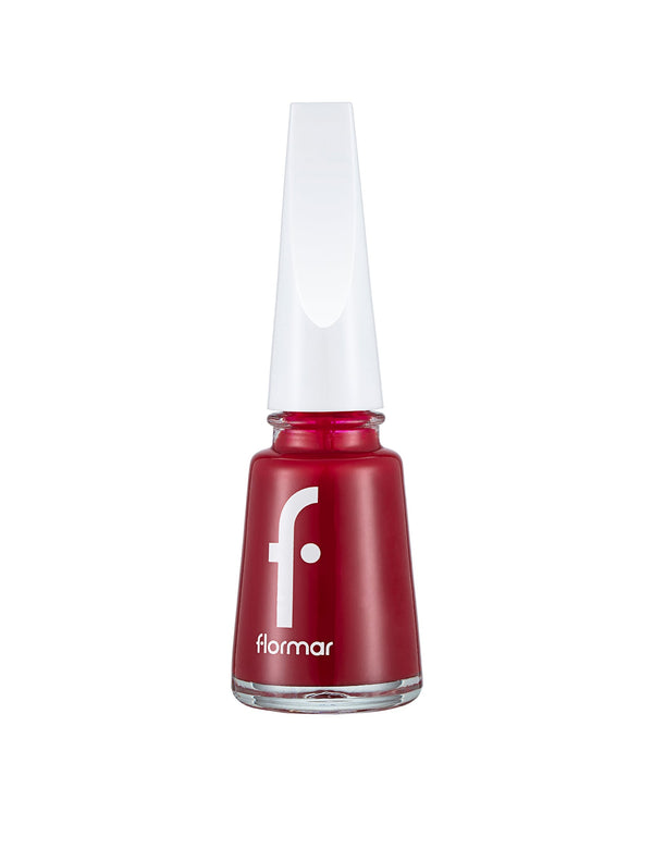 Flormar Nail Polish Bordeaux Scream 128 Quick-Drying Rich Color