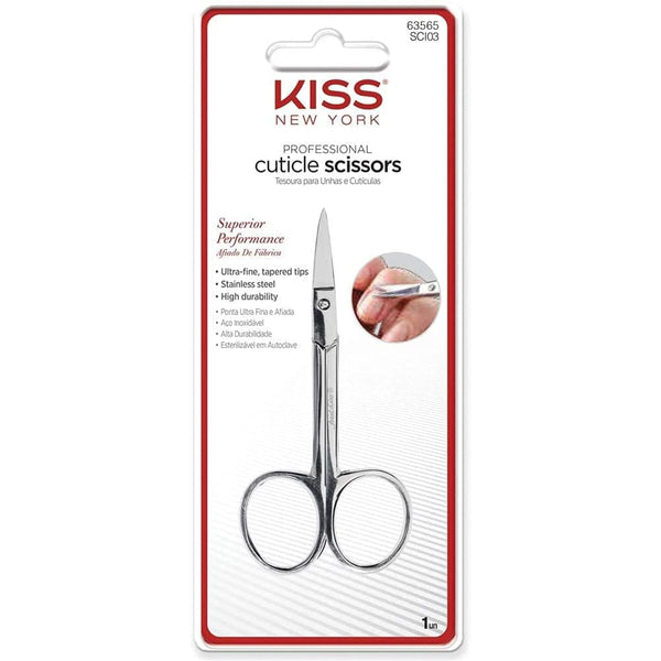 KISS Kny Cuticle & Nail Scissors Stainless Steel Ultra-Fine Tips