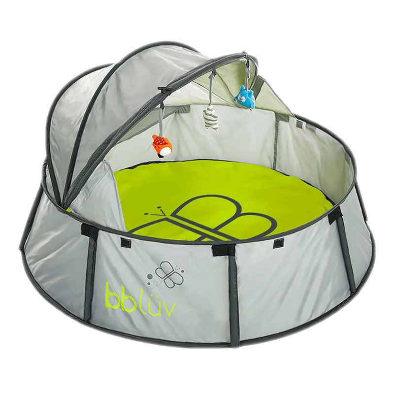 BBLuv Nido Travel & Play Tent Pop-Up Play Yard, Anti-UV SPF 50+, With Mat and 3 Toys