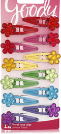 Goody Girls Classics Jewelled Flower Contour Clips, Assorted Colors, 12 Count