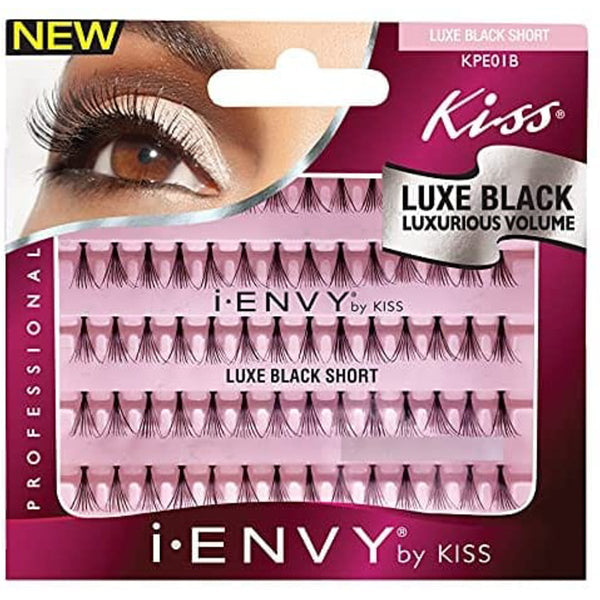 KISS I-Envy Short Individual Flare Luxe Black Lashes, 70 Pieces