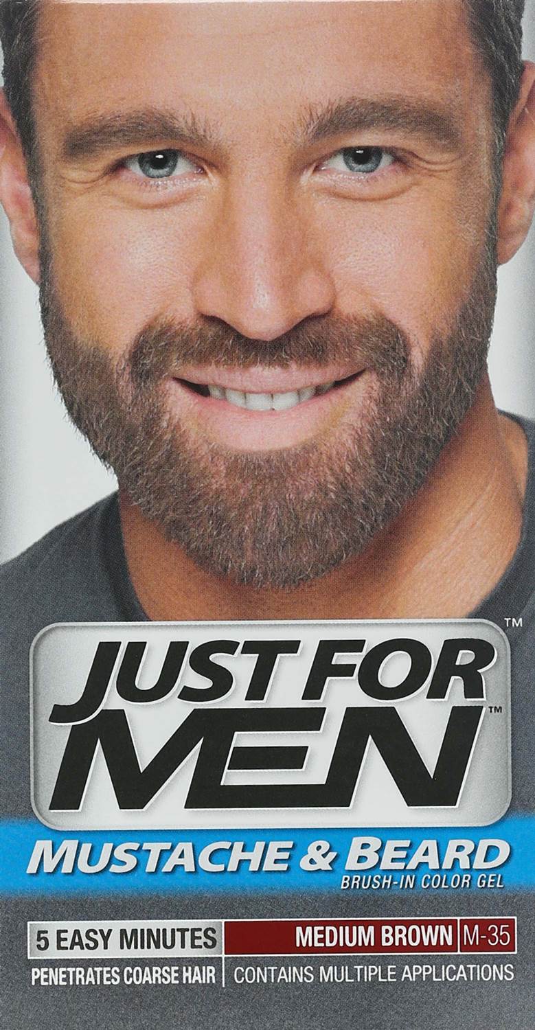 Just For Men Beard & Moustache Hair Color Kit Brush-In Gel Medium Brown 2730
