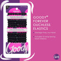 Goody Ouchless Forever Black Hair Elastics, 16-Strand Inner Core, 10 Count