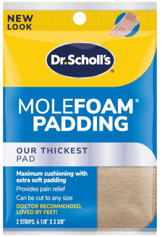Dr. Scholl's Molefoam Padding Strips Extra-Soft Cushioning 2 Strips