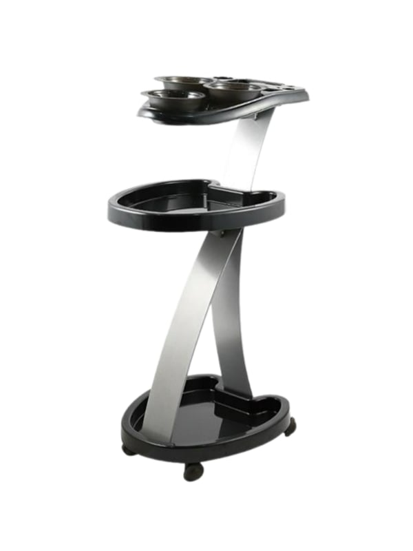 Salon System 3-Tier Hair Color Bowl Trolley with Bowl and Cup Holders