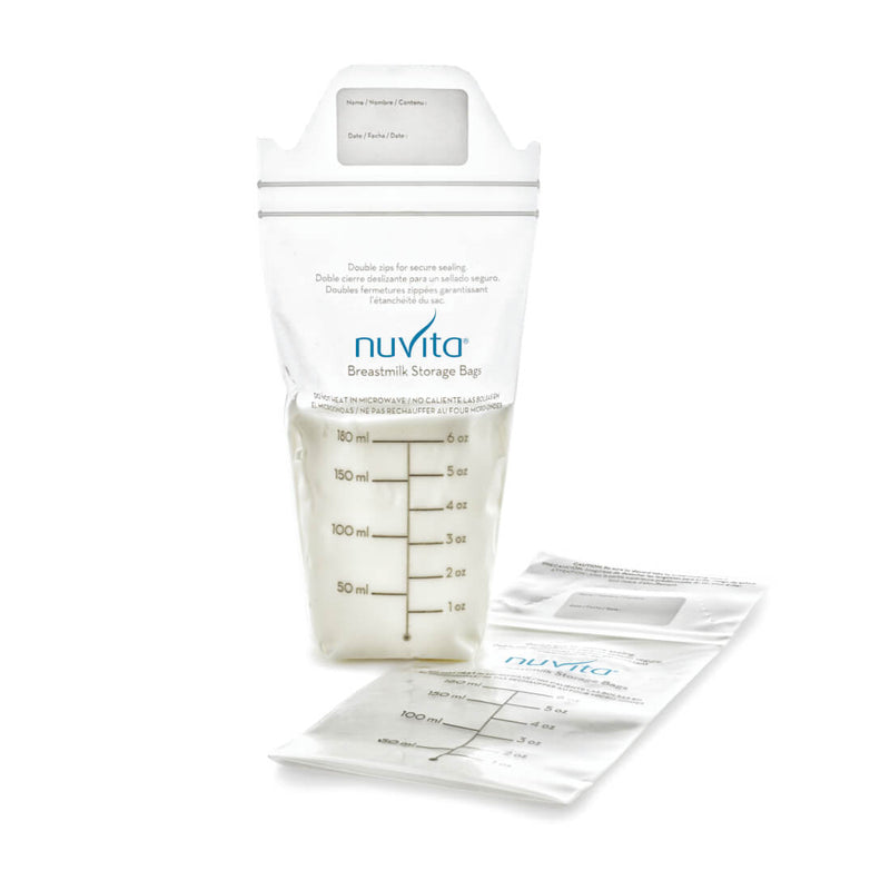 Nuvita Breast Milk Storage Bags Double-Zip Pre-Sterilized BPA-Free 25 Pieces