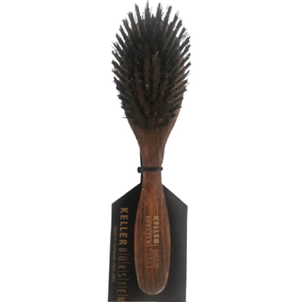 Keller Oval Hair Brush Beech Wood Handle Brown