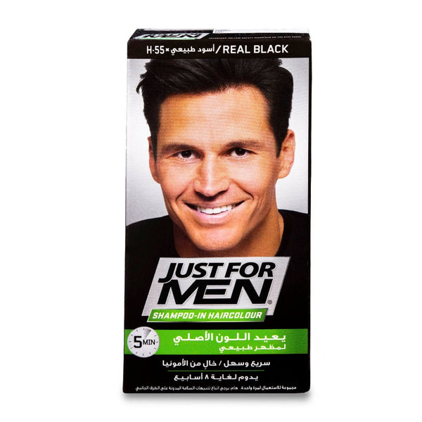 Just For Men Hair Color Shampoo-In Hair Color Real Black 2174, 1 Kit