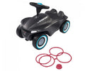Simba Big Bobby-Car Neo Ride-On Toy Anthracite, Soft Tires, Turquoise and Pink Accessories