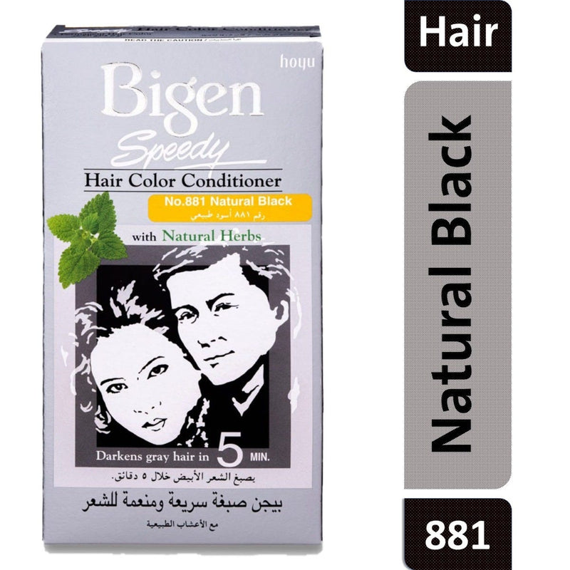 Bigen Hair Color Speedy Conditioner Cream Hair Color Kit Natural Black 881