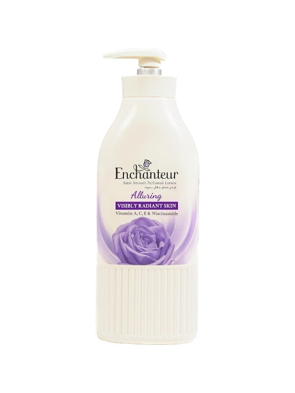 Enchanteur Satin Smooth Alluring Perfumed Body Lotion Vitamins A C E and Niacinamide 500 ml
