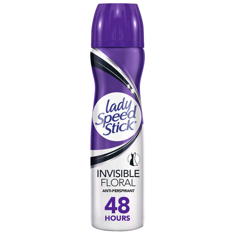 Lady Speed Stick Invisible Floral Antiperspirant Deodorant Spray, Alcohol-Free, 150 ml