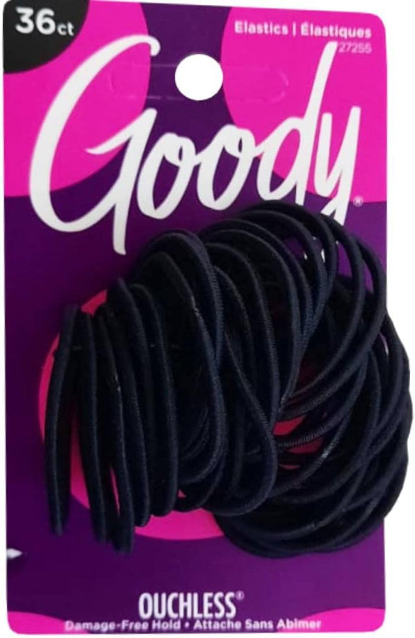 Goody Ouchless Black 2 mm Hair Elastics, 36 Count