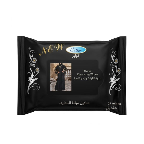 Collier Wet Cleaning Wipes for Abayas and Dark Fabrics, 25 Wipes