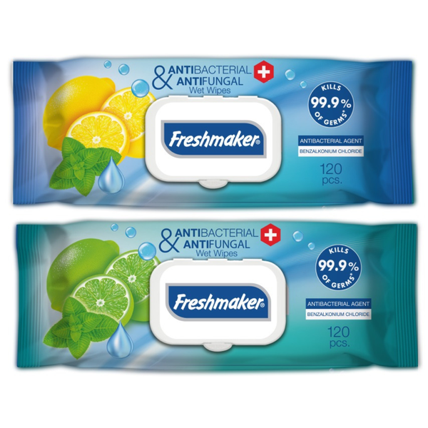Fresh Maker Wet Wipes with Top Cap, Alcohol- and Paraben-Free, pH-Balanced, 72 Wipes