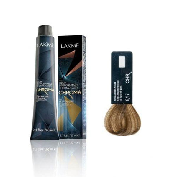 Lakme Chroma Ammonia-Free Permanent Hair Color 8/17 Blue Ash Light Blonde