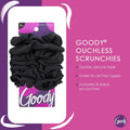 Goody Ouchless Scrunchies Black Hair Ties, Knit, 8 Count