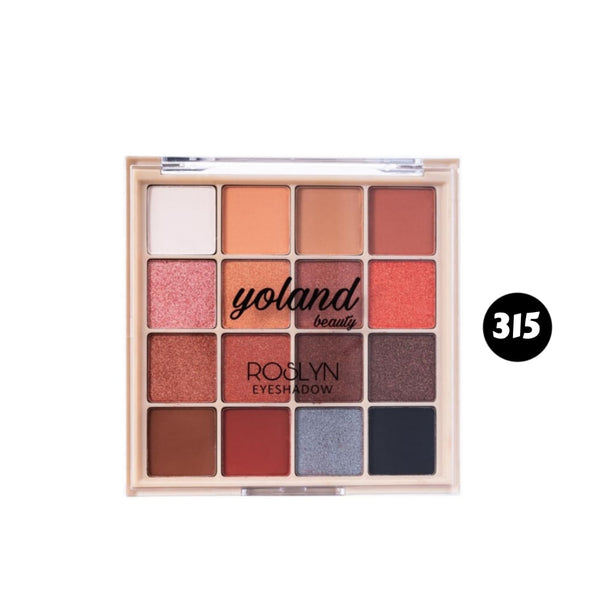 Yoland Beauty Roslyn Eyeshadow Palette Powder Texture 16 Colors No. 315 24g