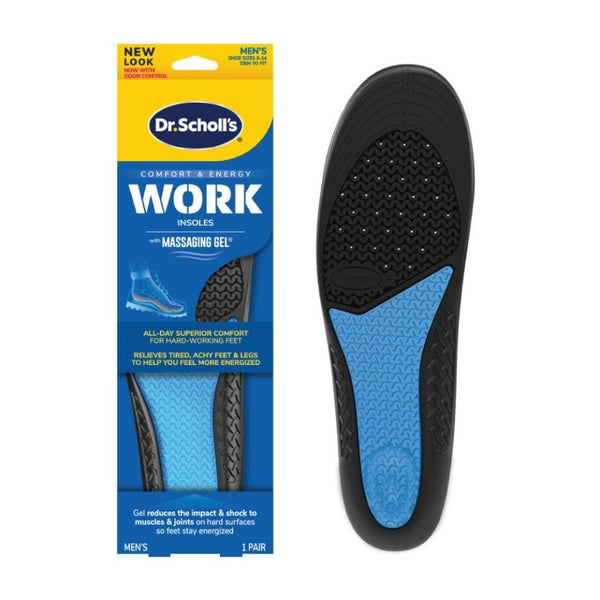 Dr. Scholl's Work Insoles with Massaging Gel Men's Cushioning Pair