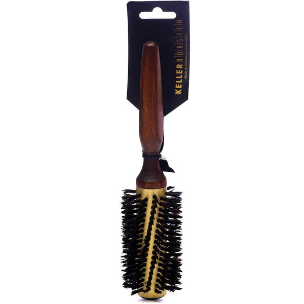 Keller Blow Styling Large Round Hairbrush Pearwood Wild Boar Bristles