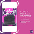 Goody Classics Black Rubber Hair Bands, Mini Elastic, 250 Count