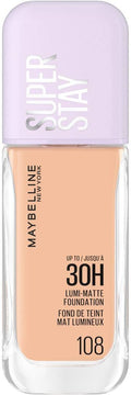 Maybelline Super Stay Lumi-Matte Foundation Liquid Medium-to-Full Coverage Amino Acids Shade 108
