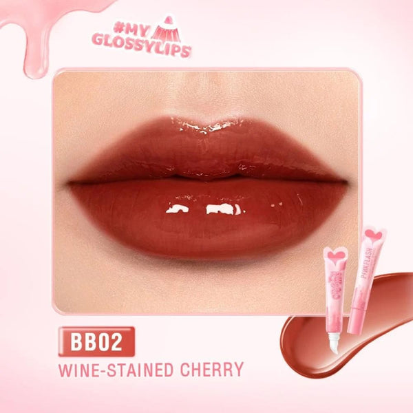 Pink Flash Moisturizing Cream Lip Gloss BB02 Deep Cherry Shine