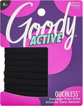 Goody Athletique Sweat Stretch Hair Elastics Black 8 Ct