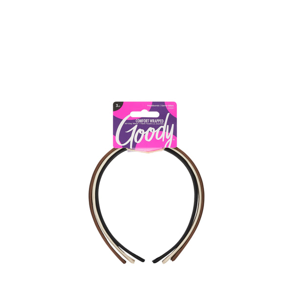 Goody Classics Fabric Covered Headbands Assorted Colors 3 Count