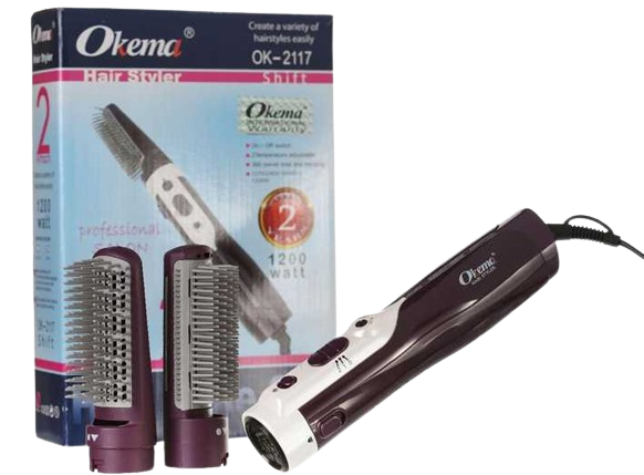 Okema Hair Styler OK2117 Heated Styling Tool for Straight and Wavy Hairstyles