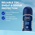 NIVEA MEN Cool Kick Deodorant Roll-On Cool-Care Formula Fresh Scent 50ml