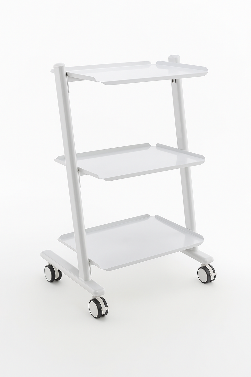Salon System Professional Trolley 3 Shelves Angled Design with Wheels W568-177