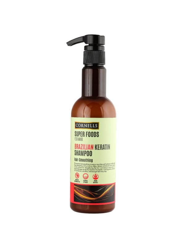 Cornells Superfoods Brazilian Keratin Shampoo, Sulfate-Free Smoothing Formula, 500 ml