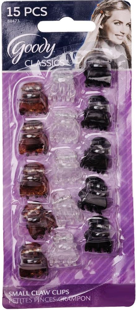 Goody Classics Micro Mini Claw Clips Multi-Colour 15 Count