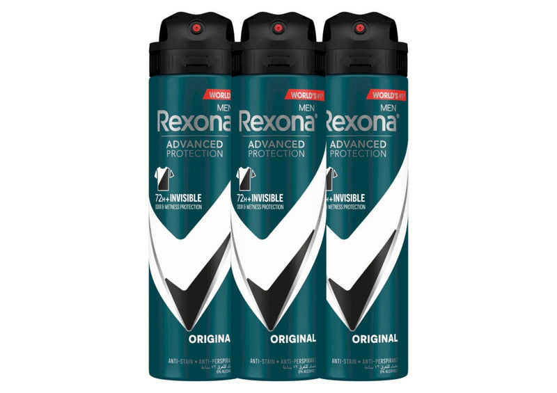 Rexona Men Invisible Antiperspirant Deodorant Spray 3 x 150 ml