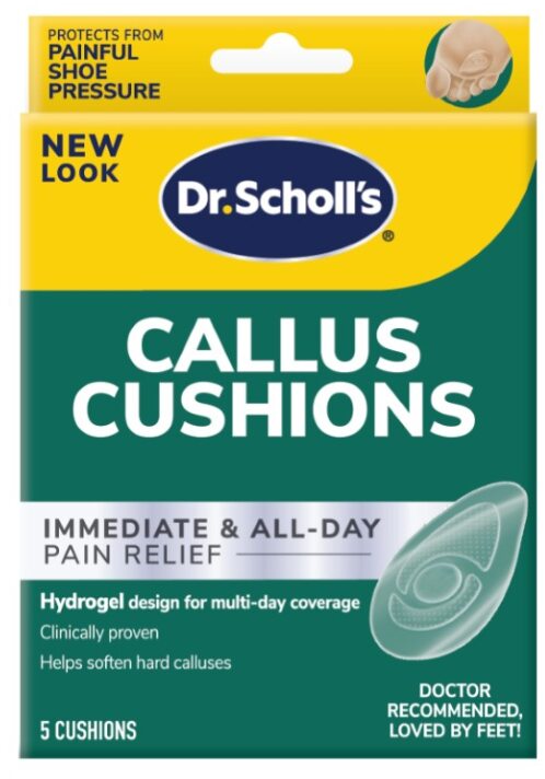 Dr. Scholl's Hydrogel Callus Cushions Flexible Shoe-Pressure Cushioning 5 Pieces
