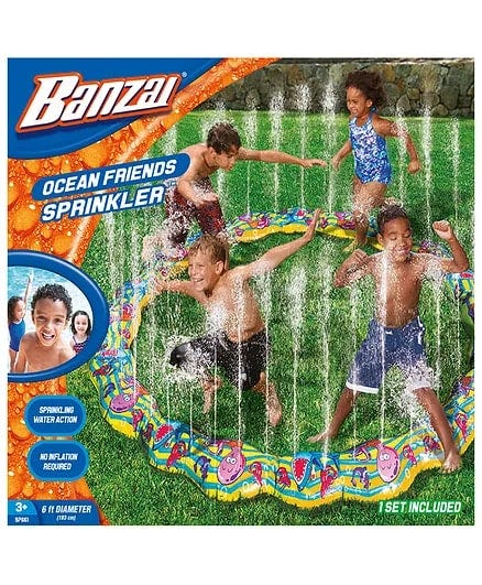 Banzai Ocean Friends Sprinkler Ring Water Play Toy, 6 ft