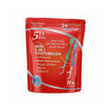 5D Mini 5-in-1 Toothbrushes with Dental Floss, White, 24 Pieces