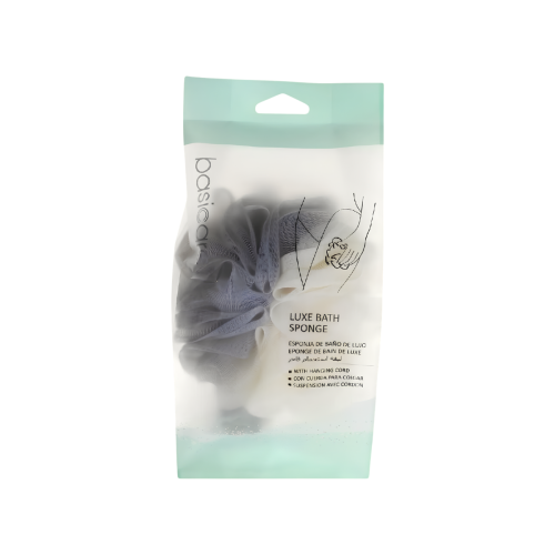 Basic Care Luxe Exfoliating Bath Loofah Sponge, Reusable Body Cleansing Scrubber